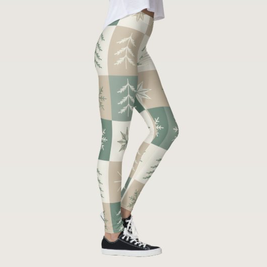 Seamless Scandinavian Christmas tree pattern Leggings (Rechts)
