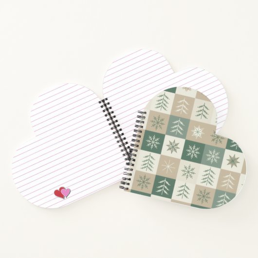 Seamless Scandinavian Christmas tree pattern Notitieboek (Binnen)