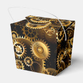 Seamless Steampunk Brass Gears Bedankdoosjes (Achterkant)