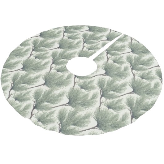 Seamless Tamarix Acacia Tree Leaf Pattern Kerstboom Rok (Gekanteld)