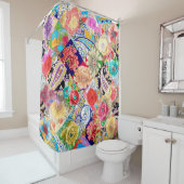 Seamless texture, endless pattern, tribal style et douchegordijn (In situ)
