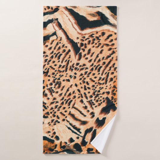 Seamless tiger, leopard and jaguar. Seamless textu Badhanddoek (Badhanddoek)