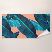 Seamless tropical flower, plant and leaf pattern b badhanddoek (Badhanddoek)