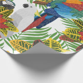 Seamless tropical pattern with parrots.  cadeaupapier (Hoek)