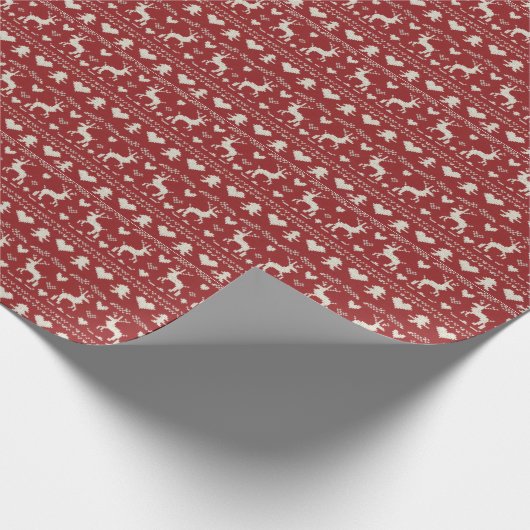 Seamless ugly Christmas sweater pattern, knitted Cadeaupapier (Hoek)