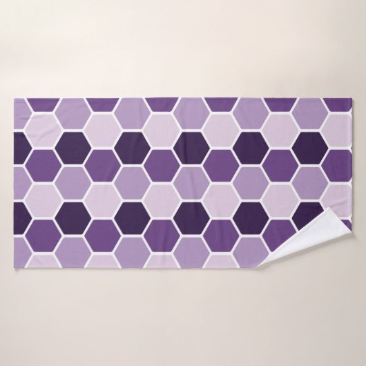 Seamless ultraviolet hexagon pattern. Honeycomb co (Serviette de bain)