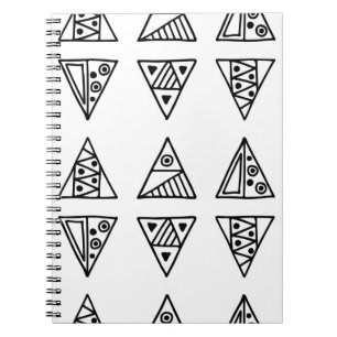 Seamless vintage. Black and white geometri Notitieboek