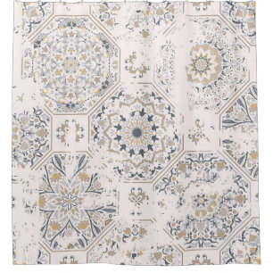 Seamless vintage pattern with an effect of attriti douchegordijn