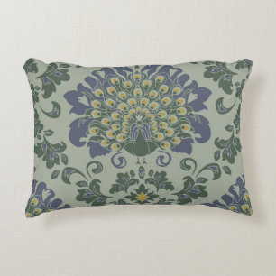 Seamless vintage pattern with romantic bird on blu accent kussen