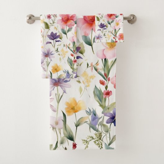 Seamless watercolor flowers pattern (En situation)