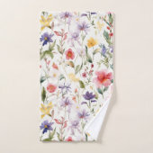Seamless watercolor flowers pattern bad handdoek (Handdoek)