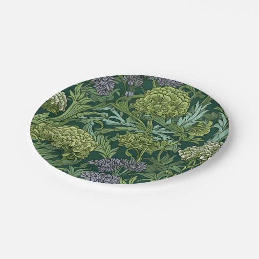 Seamless William Morris style floral pattern Papieren Bordje (Gekanteld)