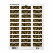 Seamless with golden oak branches on black etiket (Full Sheet)