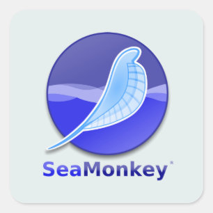 SeaMonkey Text Logo Vierkante Sticker