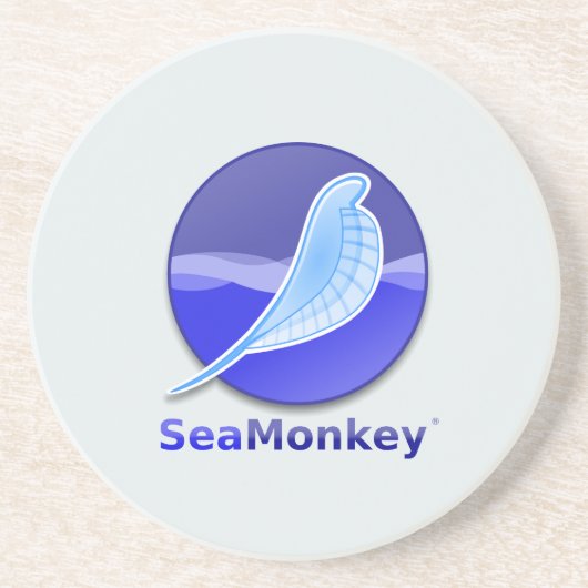 SeaMonkey Text Logo Zandsteen Onderzetter (Voorkant)