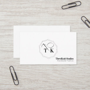 Seamstress Embroidery Tailor Seedle Needle Logo Visitekaartje