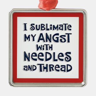 Seamstress Kerstmis Metalen Ornament