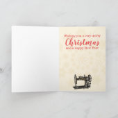 Seamstress naaimachine kerstkaart feestdagen kaart (Binnen)