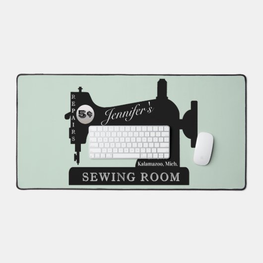 Seamstress Quilter Naaimachine Pads Desk Mats (Keyboard & Muis)