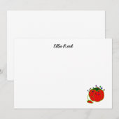 Seamstress Red Pin Cushion Seamstress Notitiekaartje (Voorkant / Achterkant)