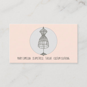  Seamstress Tailor Dress Form Salmon Visitekaartje