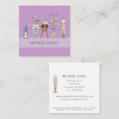 Seamstress Workshop naaimachine en gereedschap Vierkante Visitekaartje (Voorkant / Achterkant)