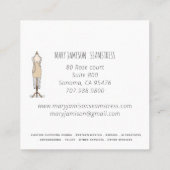 Seamstress Workshop naaimachine en gereedschap Vierkante Visitekaartje (Achterkant)