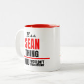 Sean ding dat je niet zou begrijpen tweekleurige koffiemok (Voorkant links)
