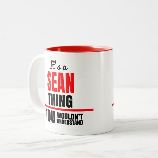 Sean ding dat je niet zou begrijpen tweekleurige koffiemok (Voorkant links)