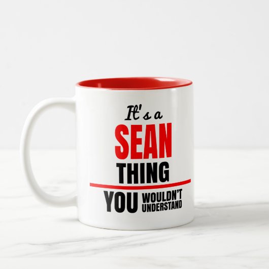 Sean ding dat je niet zou begrijpen tweekleurige koffiemok (Links)