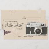 séance photo, photo shoot biege carte cadeau, (Devant / Derrière)