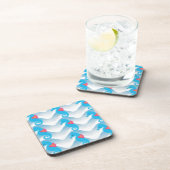 Seapaarden en Blue Waves Pattern Bier Onderzetter (Rechterzijde)