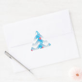 Seapaarden en Blue Waves Pattern Driehoek Sticker (Envelop)