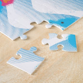 Seapaarden en Blue Waves Pattern Legpuzzel (Zijkant)