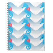 Seapaarden en Blue Waves Pattern Notitieboek (Voorkant)