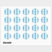 Seapaarden en Blue Waves Pattern Ronde Sticker (Vel)