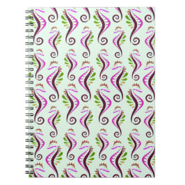 Seapaarden Naadloos patroonpatroon Notitieboek