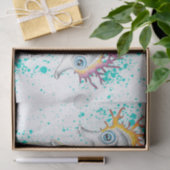 Seapaarden Oranje Magenta Splash Ink Tissuepapier (Geschenk)