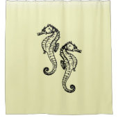 Seapaarden Yellow Douchegordijn (Voorkant)