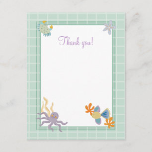 Seaquest Under the Sea Flat Carte de remerciements
