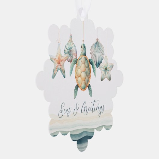 Seas and Greetings Photo Christmas Ornament (Rechts)