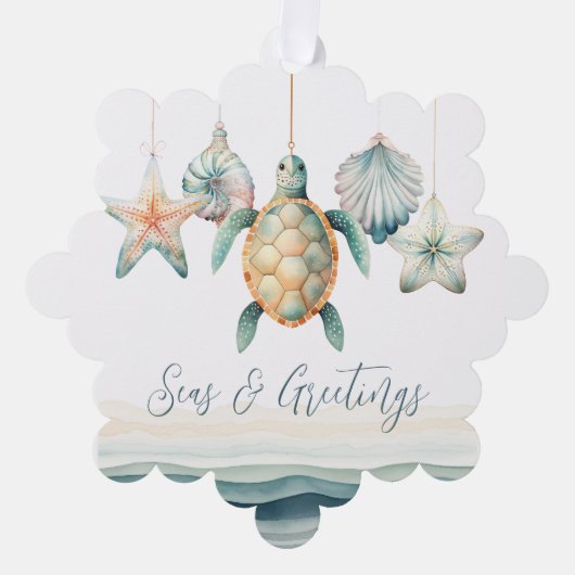 Seas and Greetings Photo Christmas Ornament (Voorkant)