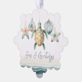 Seas and Greetings Photo Christmas Ornament (Links)