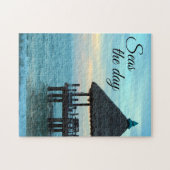 Seas Day Beach Tiki Hut Jigsaw Puzzle (Horizontal)