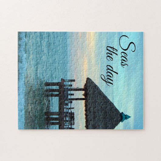 Seas Day Beach Tiki Hut Jigsaw Puzzle (Horizontal)