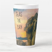 Seas Day Inspirational Citation Latte Mug (Devant)