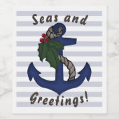 Seas et salutations ! Ancres et Étiquettes de vin  (Étiquettes simples)