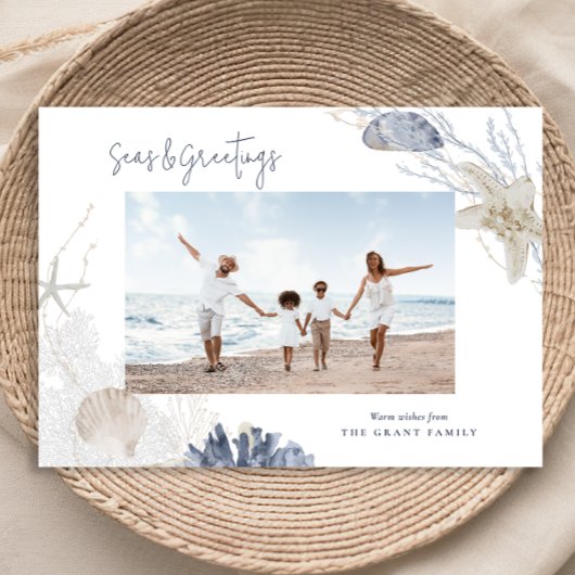 Seas & salutations Carte photo de vacances côtier