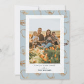 Seas & salutations Seashell Blue Holiday Carte pho (Devant)