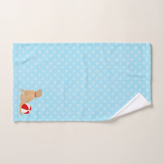 Seas the Day Beach Chiens Blue Towel Set (Serviette à main)